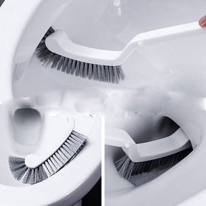 1PC Toilet Brush Dead Corner Cleaning Double Side Curved Plastic Brush Toilet Bathroom Long Handle Cleaning Brush