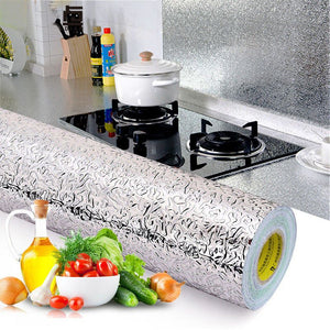 40x100cm Kitchen Oil-proof Waterproof Stickers Aluminum Foil Kitchen Stove Cabinet Self Adhesive Wall Sticker Wallpaper Tin foil