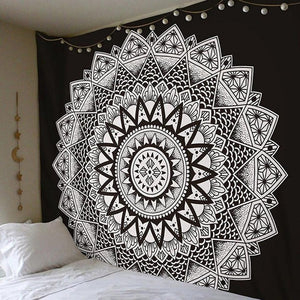 230*180cm Mandala Indian Tapestry Wall Hanging Bohemian Beach Towel Polyester Thin Blanket Yoga Shawl Mat Blanket