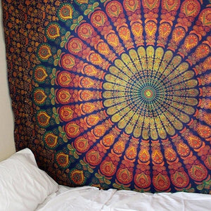 230*180cm Mandala Indian Tapestry Wall Hanging Bohemian Beach Towel Polyester Thin Blanket Yoga Shawl Mat Blanket