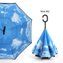 Load image into Gallery viewer, C Handle Windproof Reverse Folding Umbrella Man Women Sun Rain Car Inverted Umbrellas Double Layer Anti UV Self Stand Parapluie
