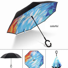 Load image into Gallery viewer, C Handle Windproof Reverse Folding Umbrella Man Women Sun Rain Car Inverted Umbrellas Double Layer Anti UV Self Stand Parapluie
