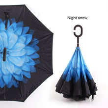 Load image into Gallery viewer, C Handle Windproof Reverse Folding Umbrella Man Women Sun Rain Car Inverted Umbrellas Double Layer Anti UV Self Stand Parapluie
