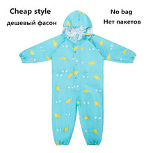 Load image into Gallery viewer, 1-10 Years Old Children Raincoat kids Boys Girls Waterproof Jumpsuit Hooded One-Piece Cartoon Dinosaur Baby Rainwear And Pants
